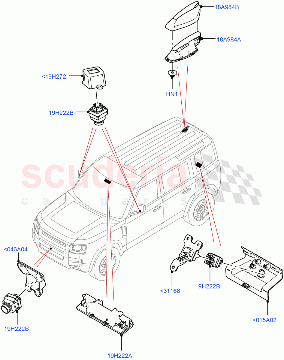 Camera Equipment of Land Rover Land Rover Defender (2020+) [2.0 Turbo Petrol AJ200P]