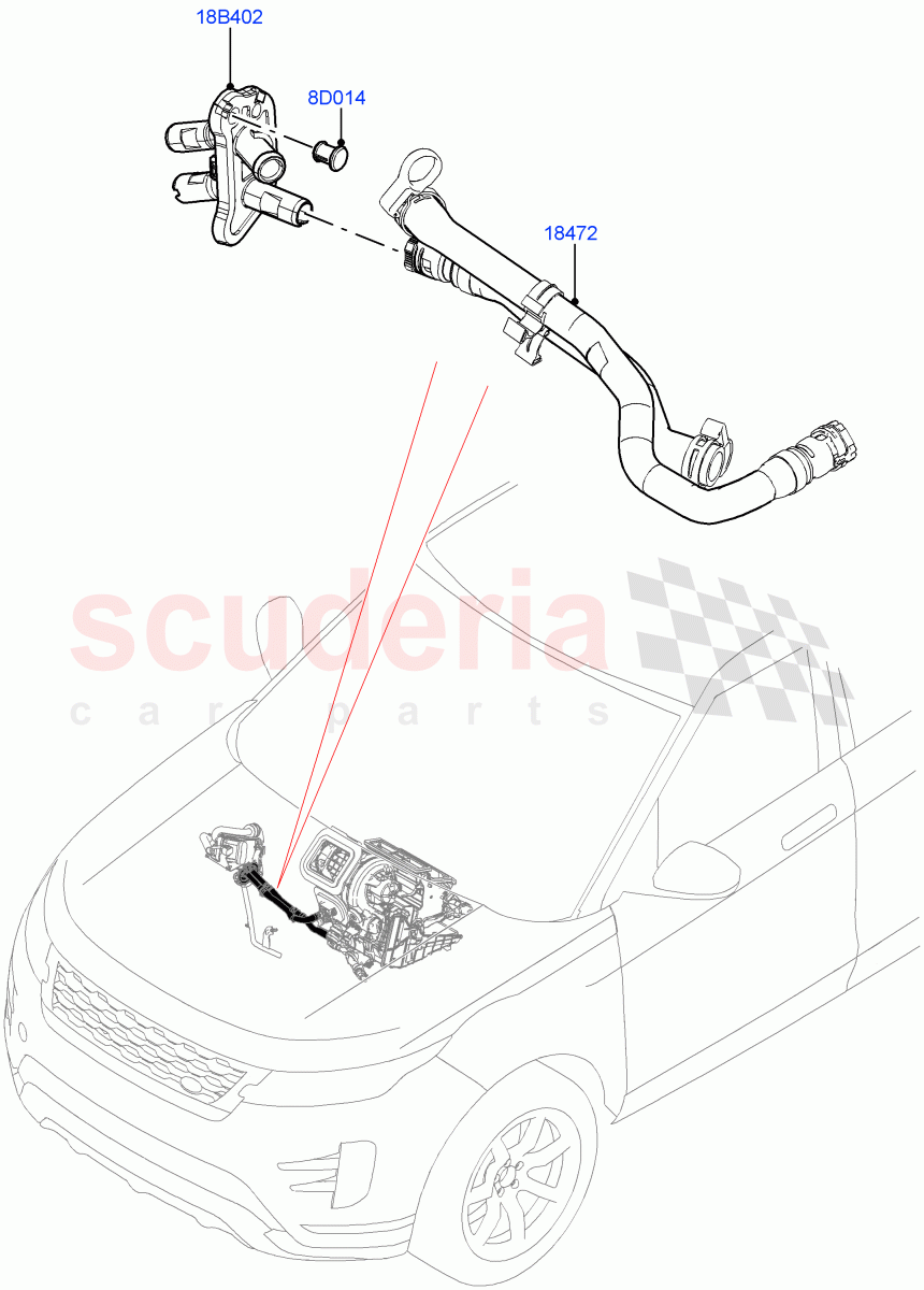Auxiliary Heater Hoses(Itatiaia (Brazil),Fuel Heater W/Pk Heat With Remote,Fuel Fired Heater With Park Heat,With Fuel Fired Heater) of Land Rover Land Rover Range Rover Evoque (2019+) [2.0 Turbo Diesel]