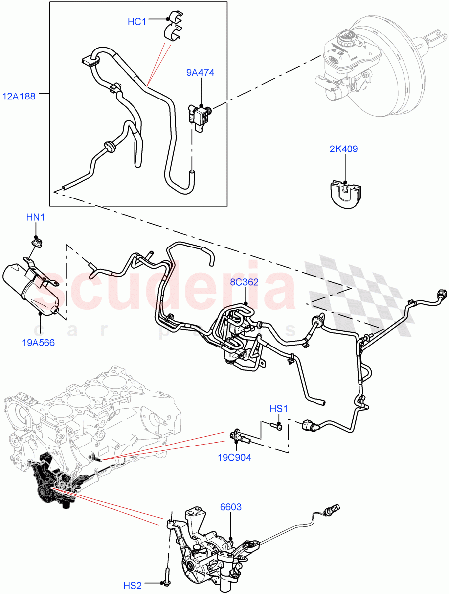 Vacuum Control And Air Injection(Nitra Plant Build)(2.0L I4 DSL HIGH DOHC AJ200,LHD)((V)FROMK2000001) of Land Rover Land Rover Discovery 5 (2017+) [2.0 Turbo Diesel]