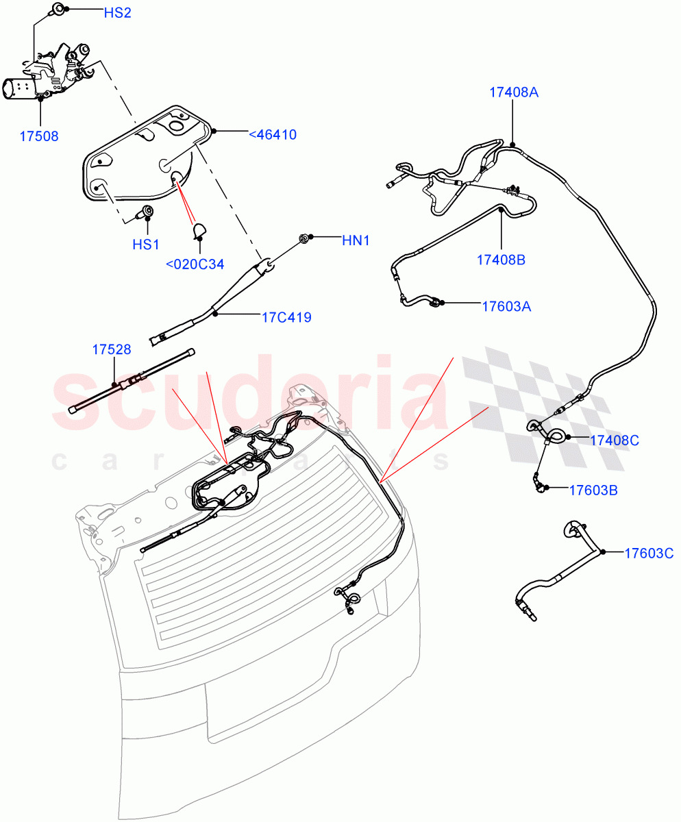 Rear Window Wiper And Washer(Nitra Plant Build)((V)FROMK2000001) of Land Rover Land Rover Discovery 5 (2017+) [3.0 Diesel 24V DOHC TC]