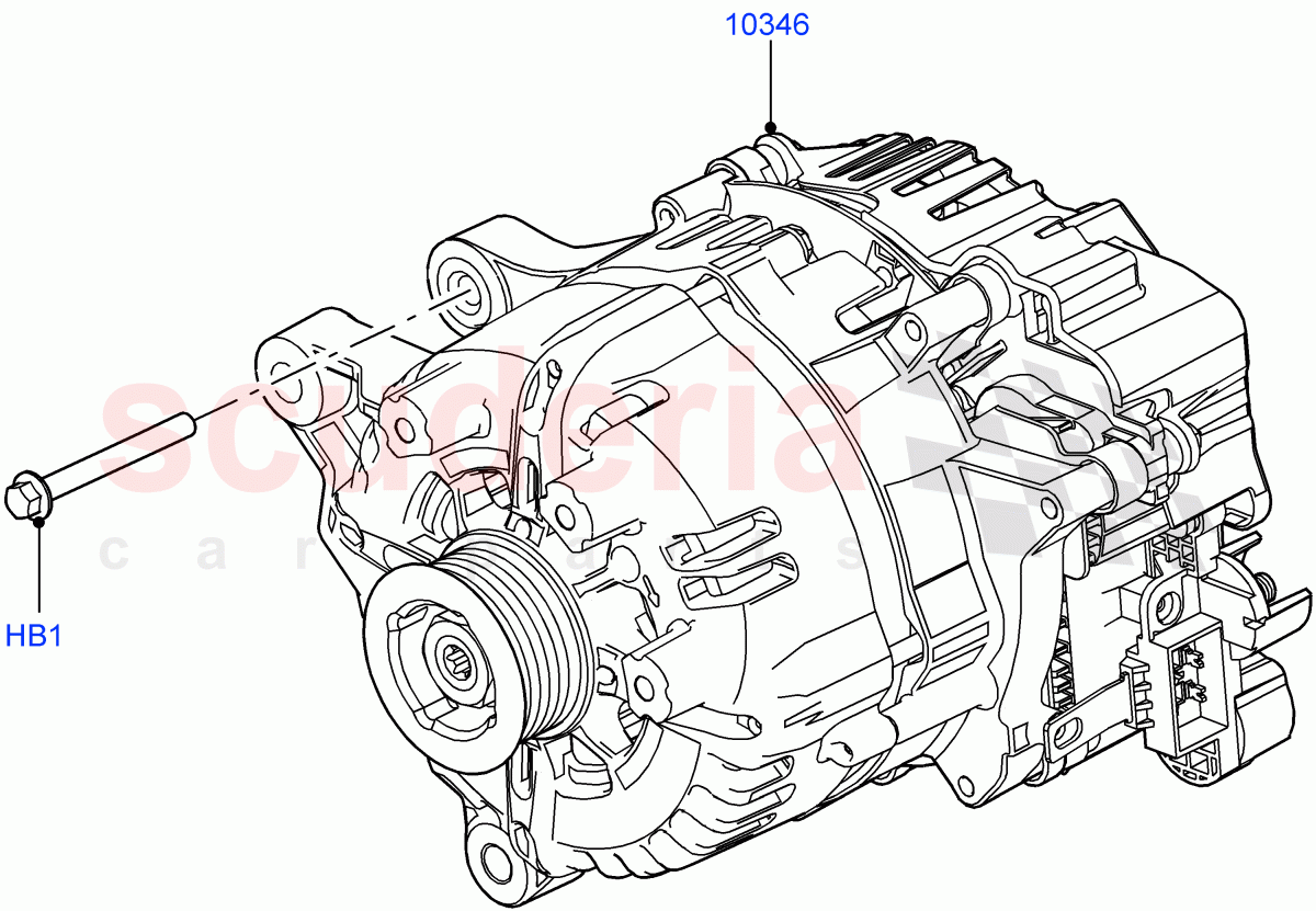 Alternator And Mountings(Electric Engine Battery-MHEV)((V)FROMKA000001) of Land Rover Land Rover Range Rover (2012-2021) [2.0 Turbo Petrol AJ200P]