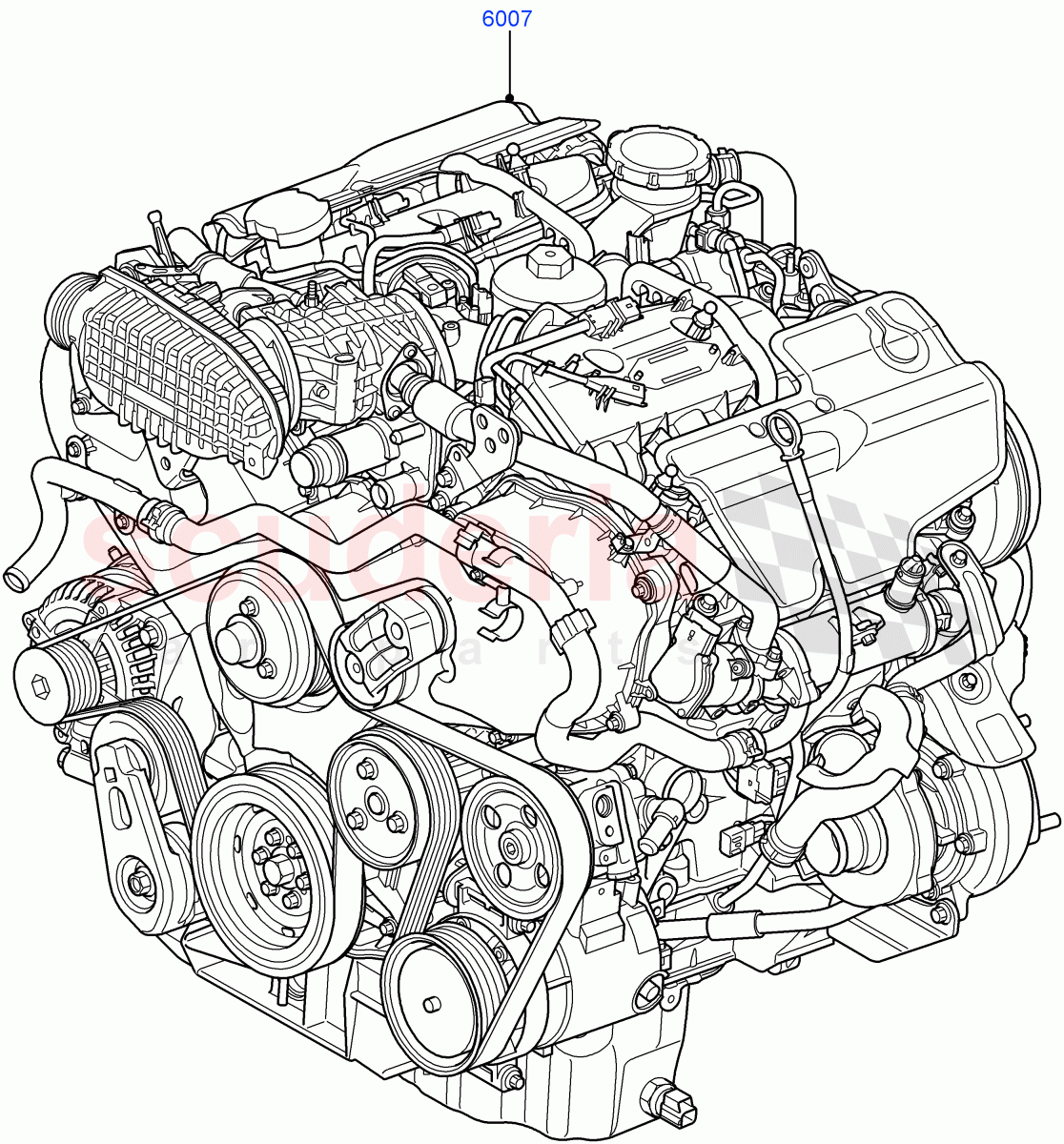 Engine Assy Fully Dressed(Lion Diesel 2.7 V6 (140KW))((V)TO9A999999) of Land Rover Land Rover Range Rover Sport (2005-2009) [2.7 Diesel V6]