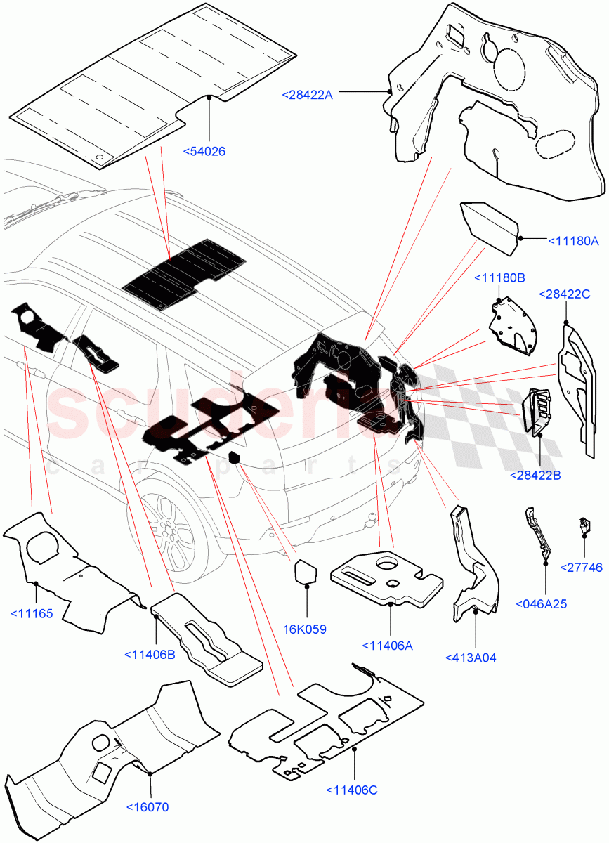 Insulators - Rear(Itatiaia (Brazil))((V)FROMGT000001) of Land Rover Land Rover Discovery Sport (2015+) [1.5 I3 Turbo Petrol AJ20P3]
