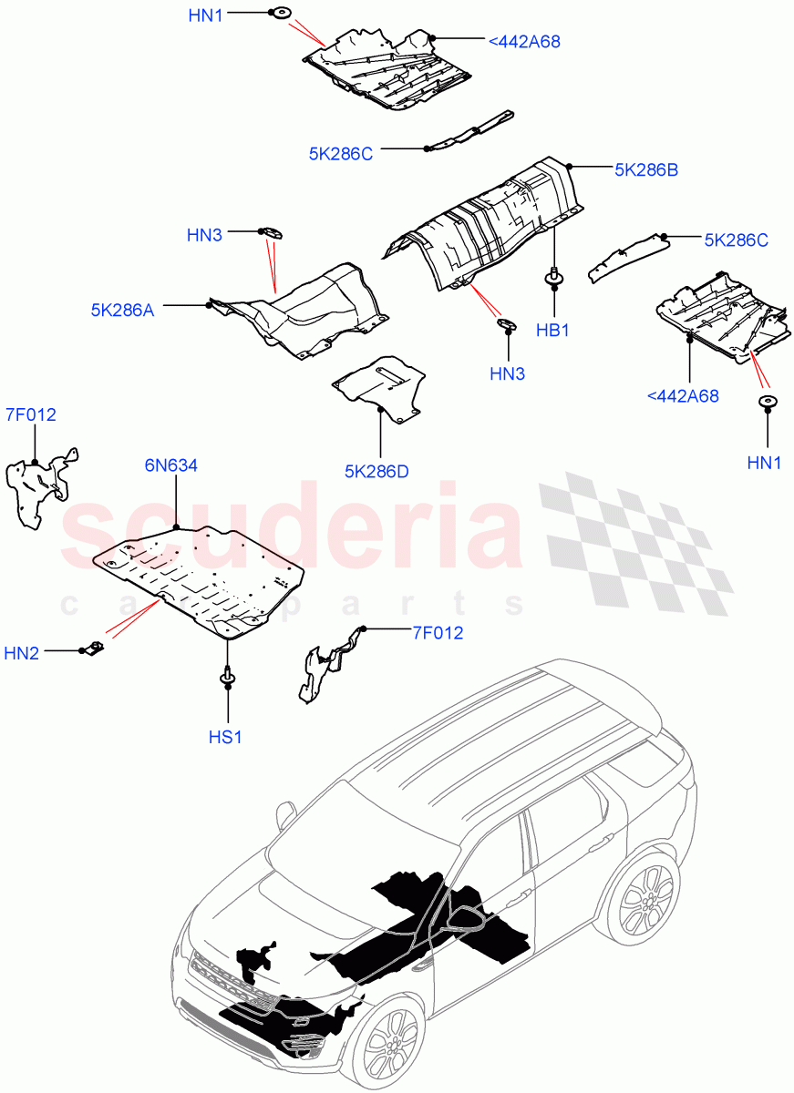 Splash And Heat Shields(Body, Front)(Itatiaia (Brazil))((V)FROMGT000001) of Land Rover Land Rover Discovery Sport (2015+) [2.0 Turbo Diesel]