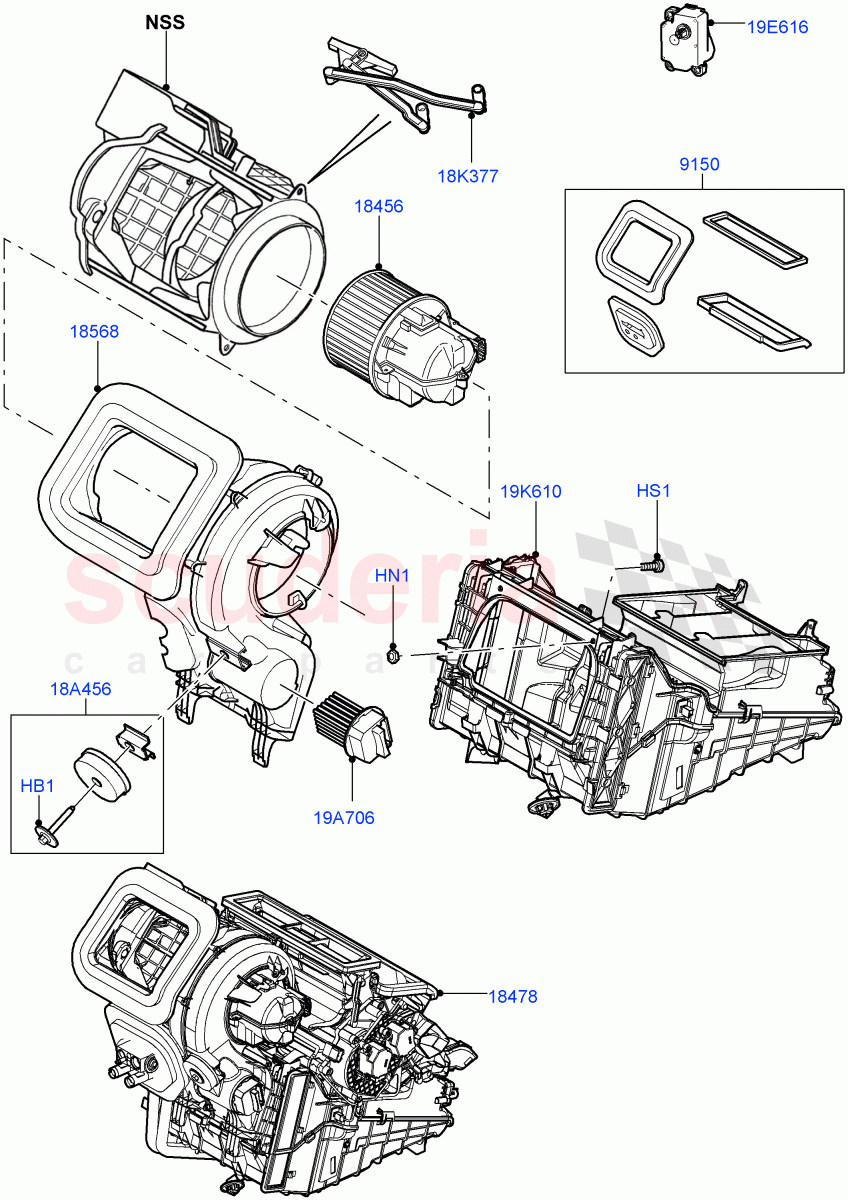 Heater/Air Cond.External Components(Main Unit)(Changsu (China))((V)FROMFG000001,(V)TOKG446856) of Land Rover Land Rover Discovery Sport (2015+) [2.0 Turbo Petrol AJ200P]