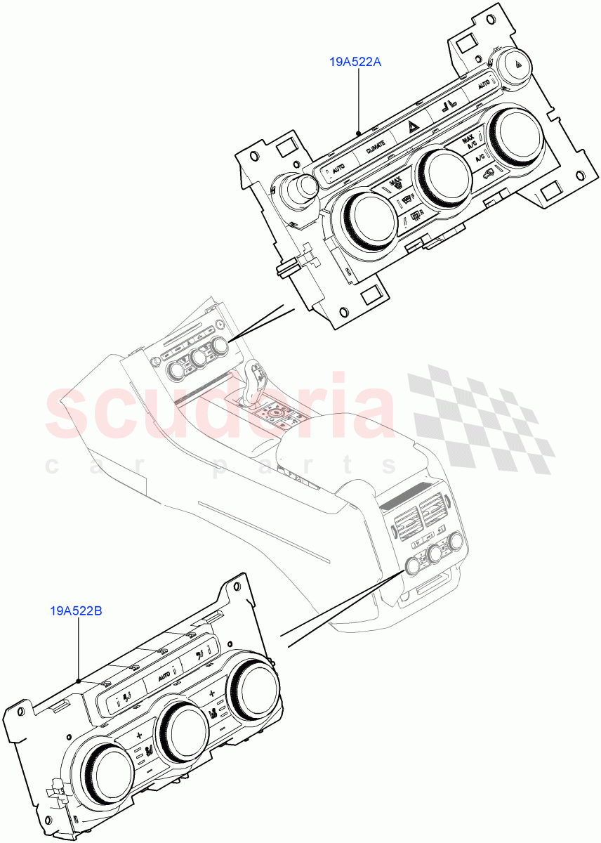 Heater & Air Conditioning Controls((V)TOHA999999) of Land Rover Land Rover Range Rover Sport (2014+) [3.0 I6 Turbo Petrol AJ20P6]