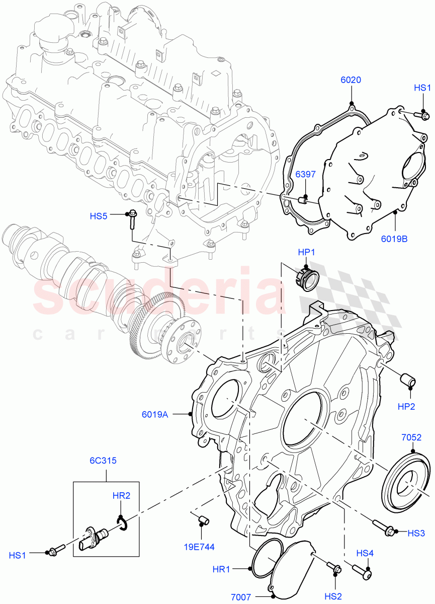 Timing Gear Covers(2.0L AJ20D4 Diesel Mid PTA,Itatiaia (Brazil))((V)FROMLT000001) of Land Rover Land Rover Discovery Sport (2015+) [2.0 Turbo Diesel]