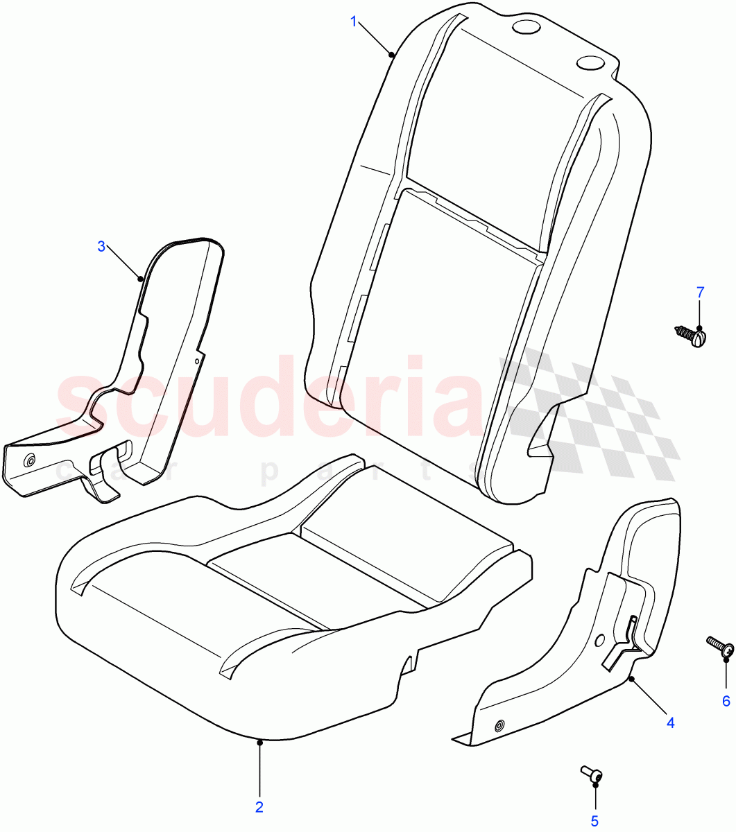 Rear Seat Pads/Valances & Heating(Station Wagon - 5 Door,110" Wheelbase,Station Wagon - 3 Door,90" Wheelbase)((V)FROM7A000001) of Land Rover Land Rover Defender (2007-2016)