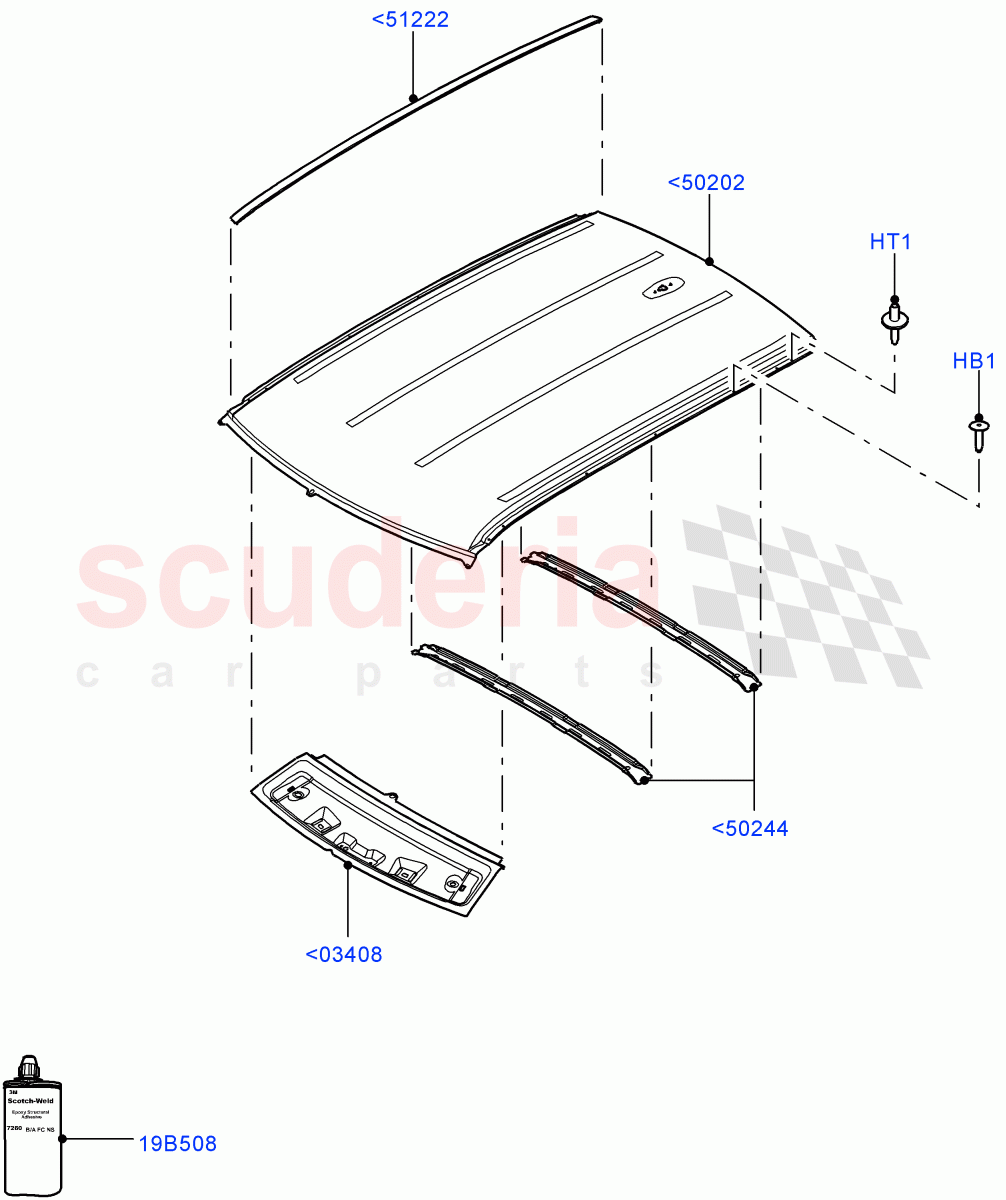 Roof - Sheet Metal(Less Panorama Roof,Itatiaia (Brazil))((V)FROMGT000001) of Land Rover Land Rover Range Rover Evoque (2012-2018) [2.0 Turbo Petrol GTDI]