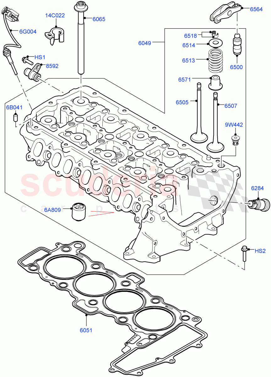 Cylinder Head(2.0L AJ20D4 Diesel Mid PTA,Itatiaia (Brazil))((V)FROMLT000001) of Land Rover Land Rover Discovery Sport (2015+) [2.0 Turbo Diesel]