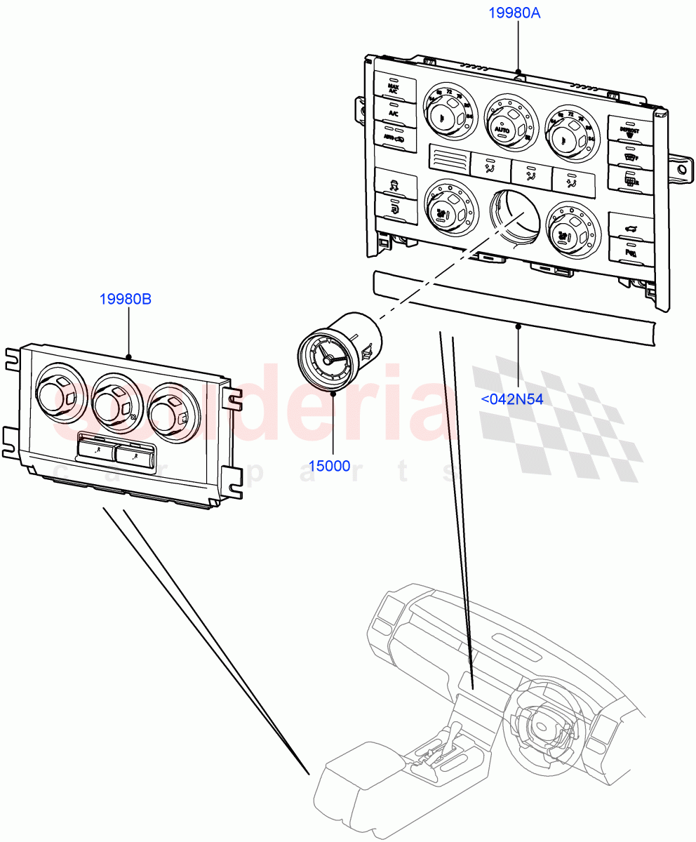 Heater & Air Conditioning Controls((V)FROMAA000001) of Land Rover Land Rover Range Rover (2010-2012) [5.0 OHC SGDI NA V8 Petrol]