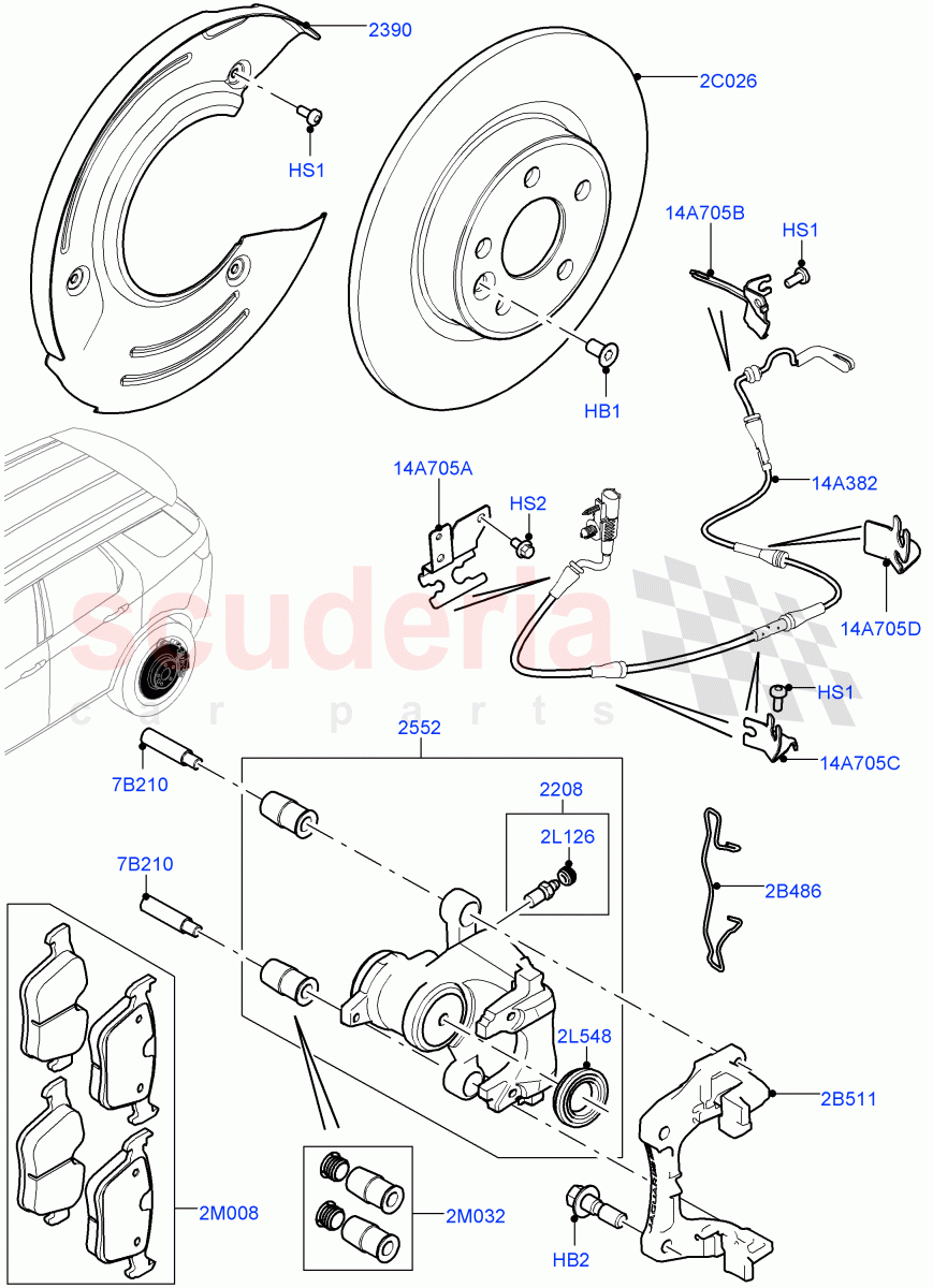 Rear Brake Discs And Calipers(Changsu (China))((V)FROMFG000001) of Land Rover Land Rover Discovery Sport (2015+) [2.2 Single Turbo Diesel]