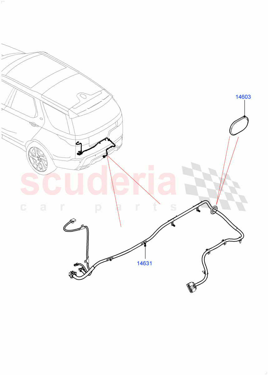 Electrical Wiring - Body And Rear(Nitra Plant Build, Towing)((V)FROMK2000001) of Land Rover Land Rover Discovery 5 (2017+) [3.0 I6 Turbo Petrol AJ20P6]