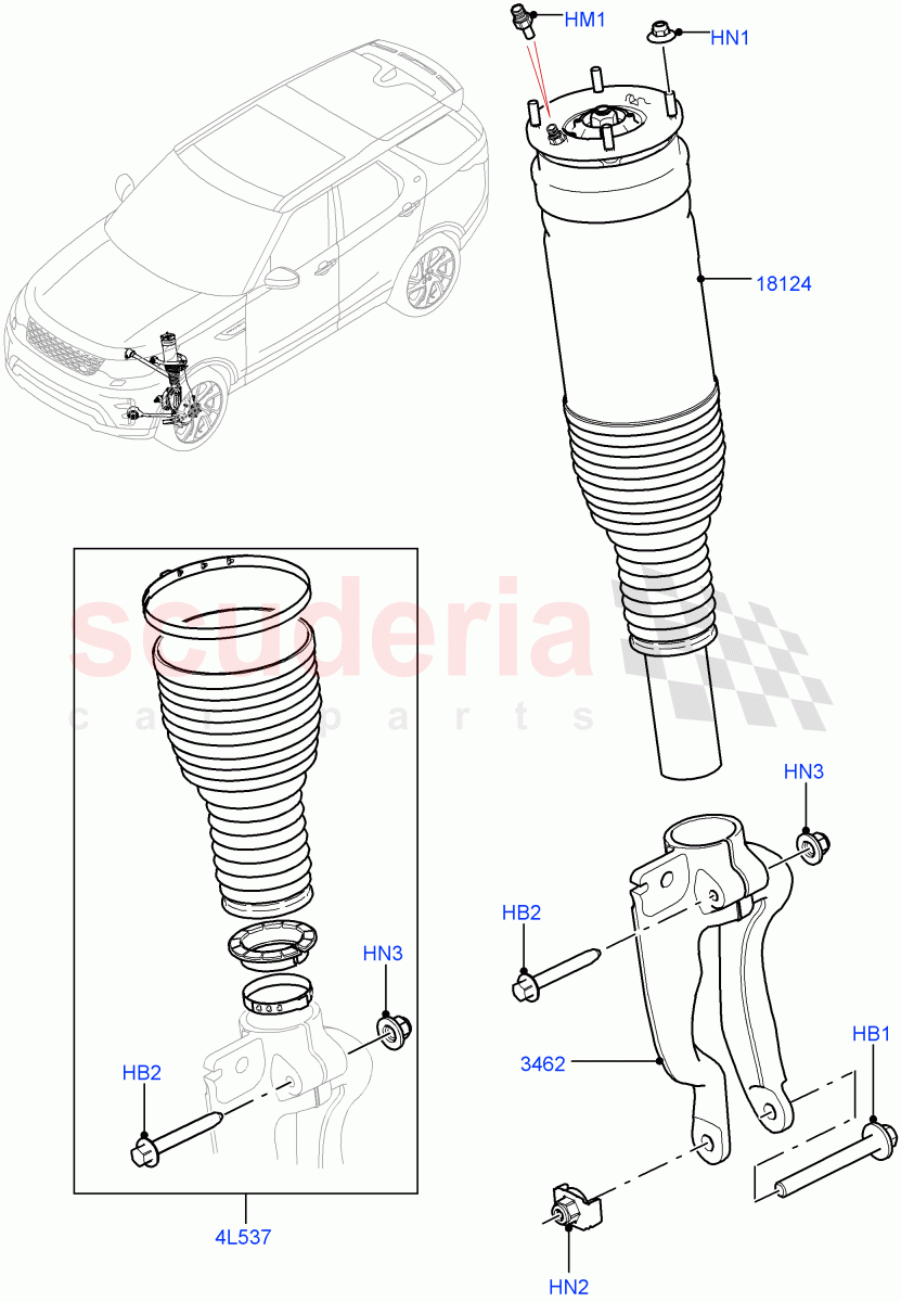 Front Suspension Struts And Springs(With Four Corner Air Suspension) of Land Rover Land Rover Defender (2020+) [2.0 Turbo Diesel]