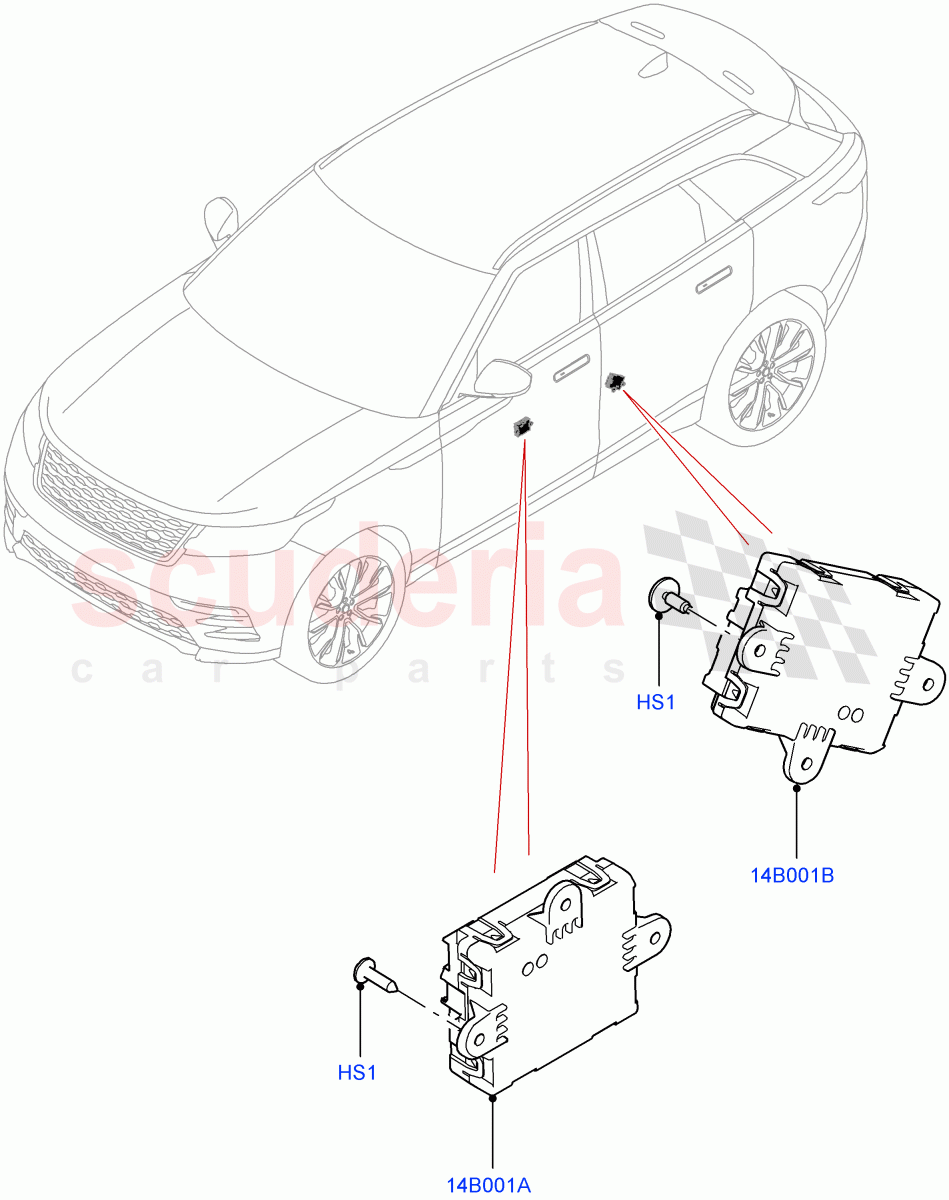 Vehicle Modules And Sensors(Door) of Land Rover Land Rover Range Rover Velar (2017+) [2.0 Turbo Diesel AJ21D4]