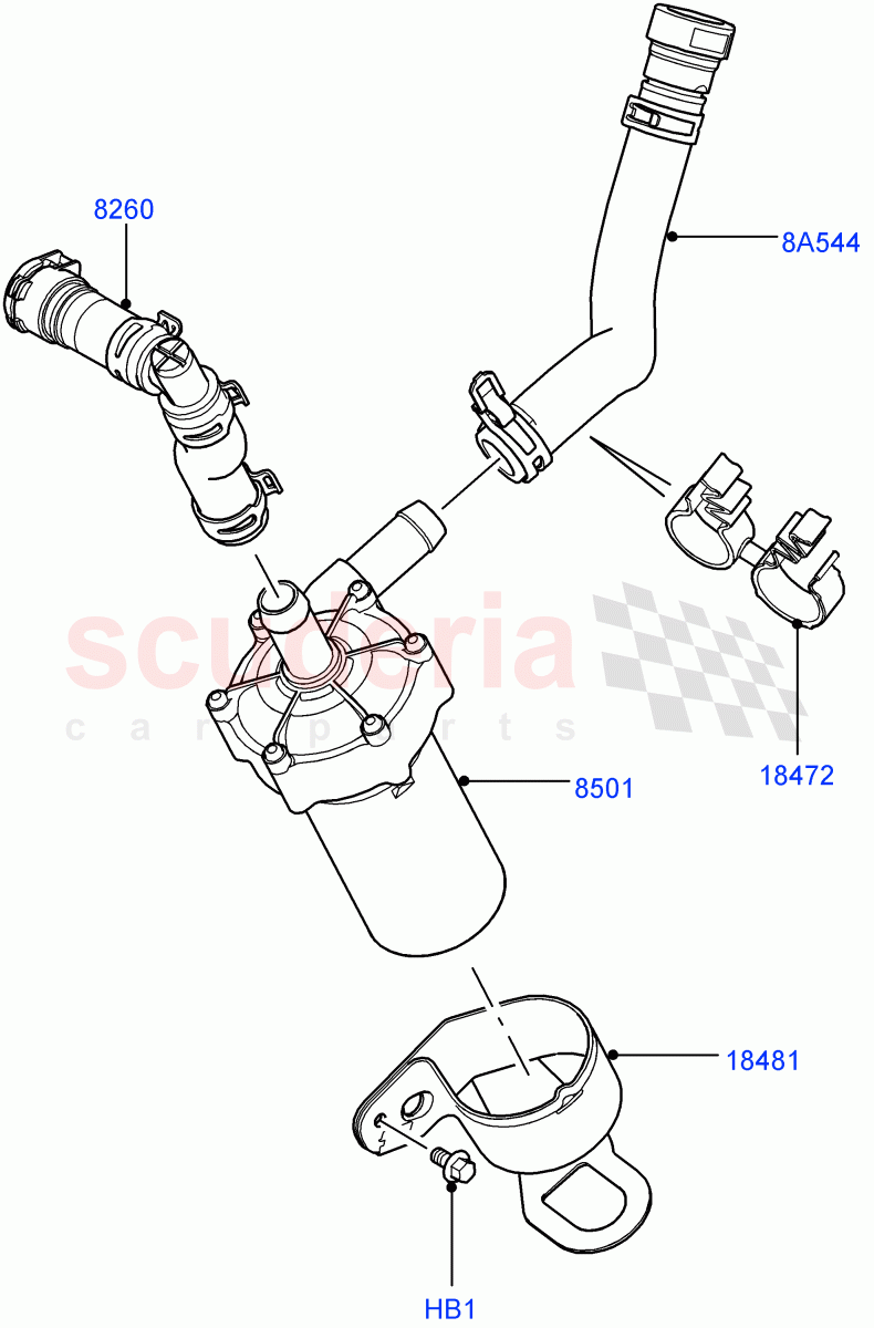 Water Pump(Auxiliary Unit)(5.0L OHC SGDI SC V8 Petrol - AJ133)((V)FROMAA000001) of Land Rover Land Rover Range Rover (2010-2012) [5.0 OHC SGDI SC V8 Petrol]