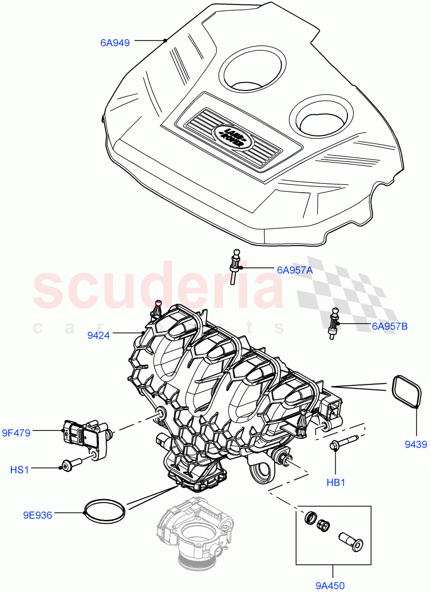 Inlet Manifold(2.0L 16V TIVCT T/C 240PS Petrol,Changsu (China))((V)FROMEG000001) of Land Rover Land Rover Discovery Sport (2015+) [2.0 Turbo Petrol GTDI]