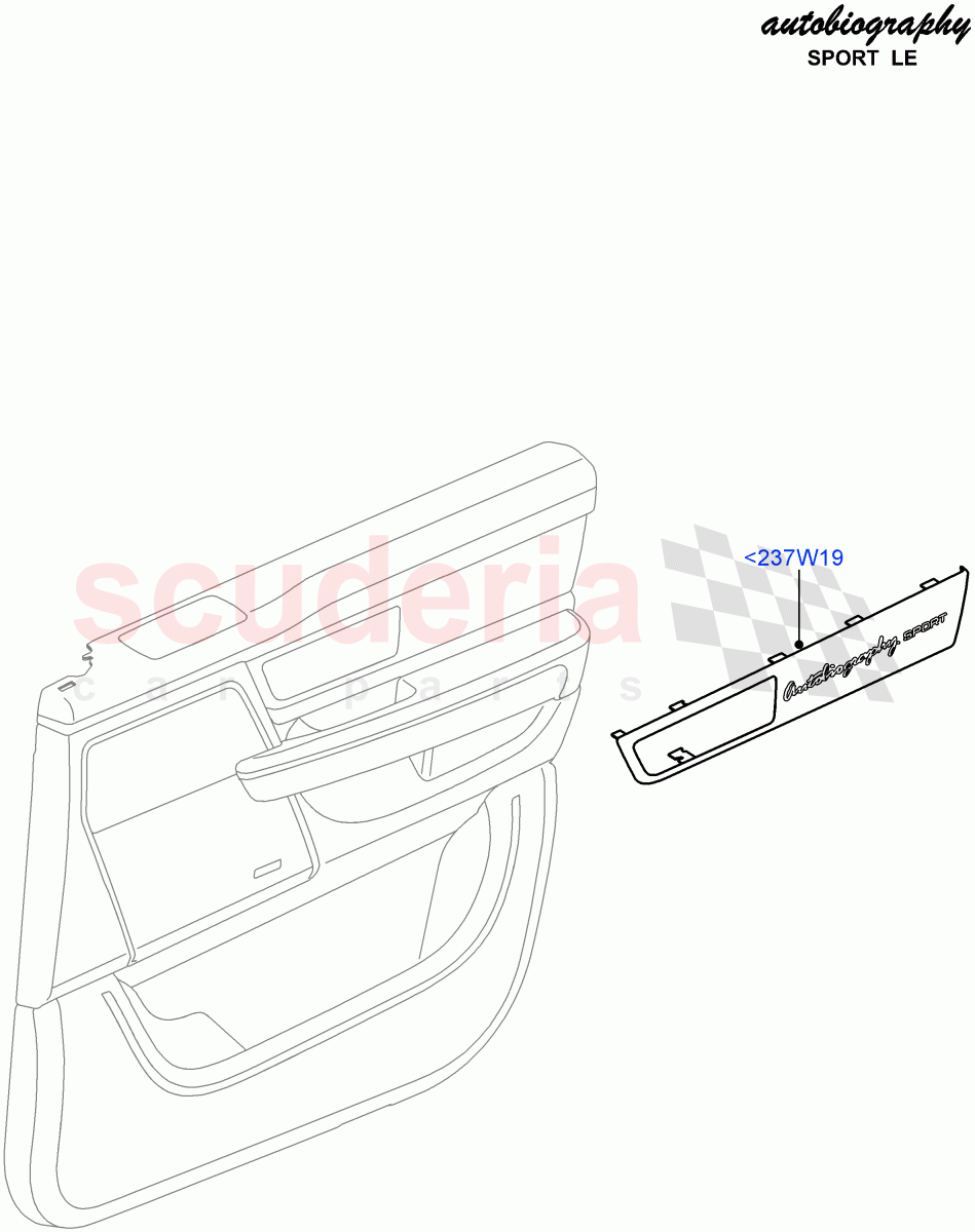 Front Door Trim Installation(Autobiography Sport LE)((V)FROMCA000001) of Land Rover Land Rover Range Rover Sport (2010-2013) [5.0 OHC SGDI NA V8 Petrol]