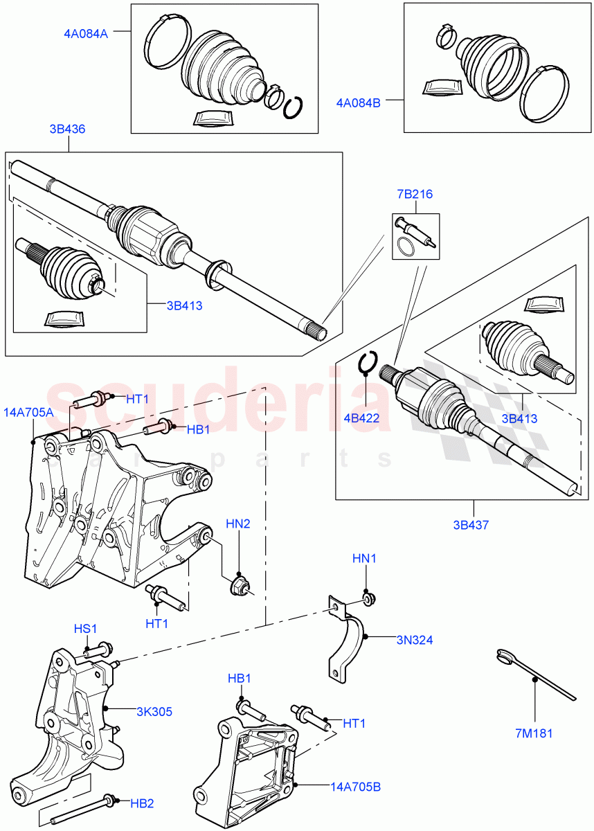 Drive Shaft - Front Axle Drive(Itatiaia (Brazil))((V)FROMGT000001) of Land Rover Land Rover Range Rover Evoque (2012-2018) [2.2 Single Turbo Diesel]