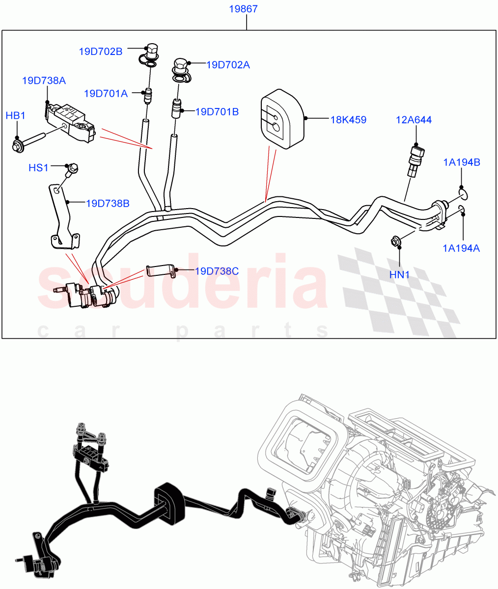 Air Conditioning System(Changsu (China),Air Conditioning Refrigerant-R134A)((V)FROMMG575835) of Land Rover Land Rover Range Rover Evoque (2019+) [2.0 Turbo Diesel AJ21D4]