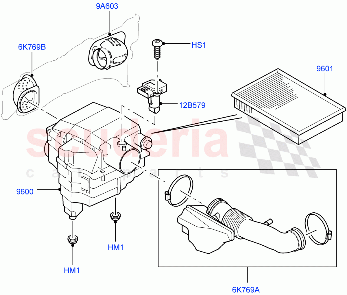 Air Cleaner(Cologne V6 4.0 EFI (SOHC))((V)FROMAA000001) of Land Rover Land Rover Discovery 4 (2010-2016) [4.0 Petrol V6]