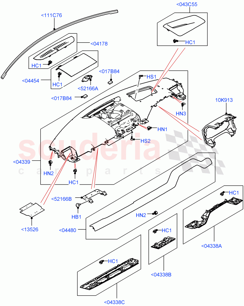 Instrument Panel(Upper, External Components) of Land Rover Land Rover Defender (2020+) [5.0 OHC SGDI SC V8 Petrol]
