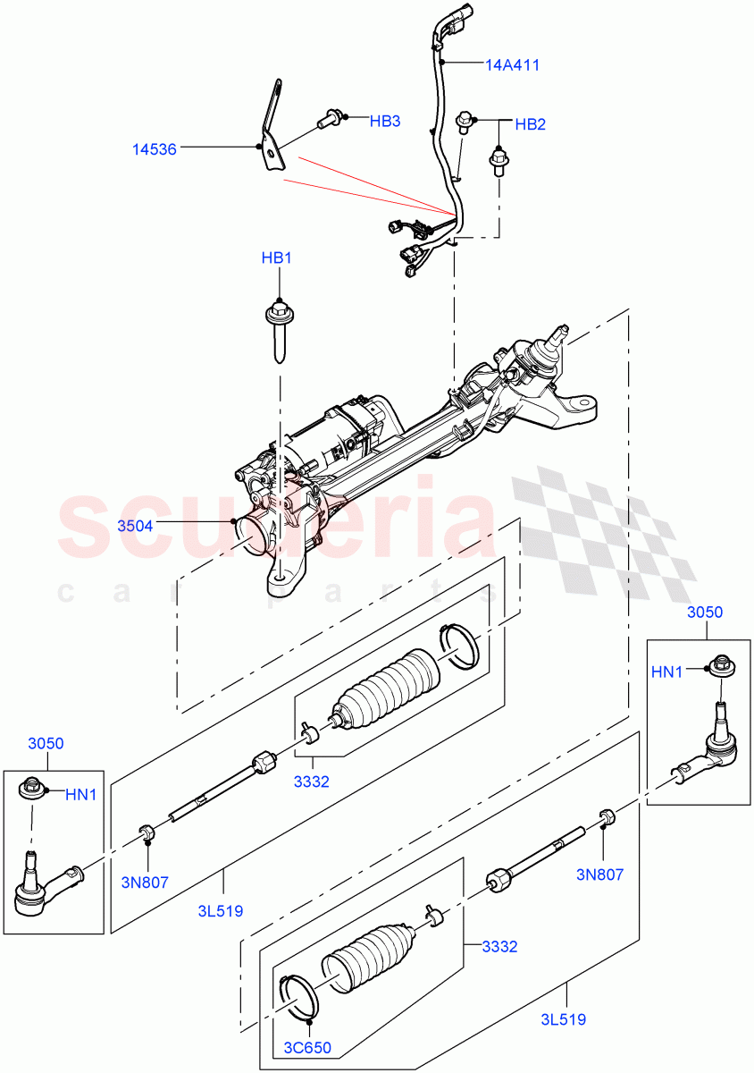 Steering Gear(Solihull Plant Build)((V)FROMHA000001) of Land Rover Land Rover Discovery 5 (2017+) [3.0 DOHC GDI SC V6 Petrol]