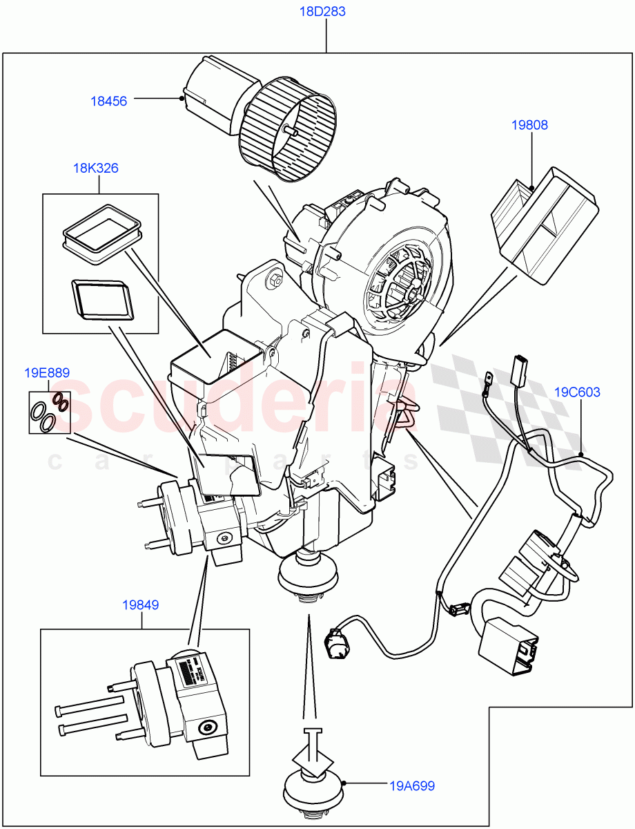 Heater/Air Cond.Internal Components(Auxiliary Unit)(Changsu (China),Climate Control - Chiller Unit)((V)FROMFG000001) of Land Rover Land Rover Discovery Sport (2015+) [2.0 Turbo Petrol AJ200P]