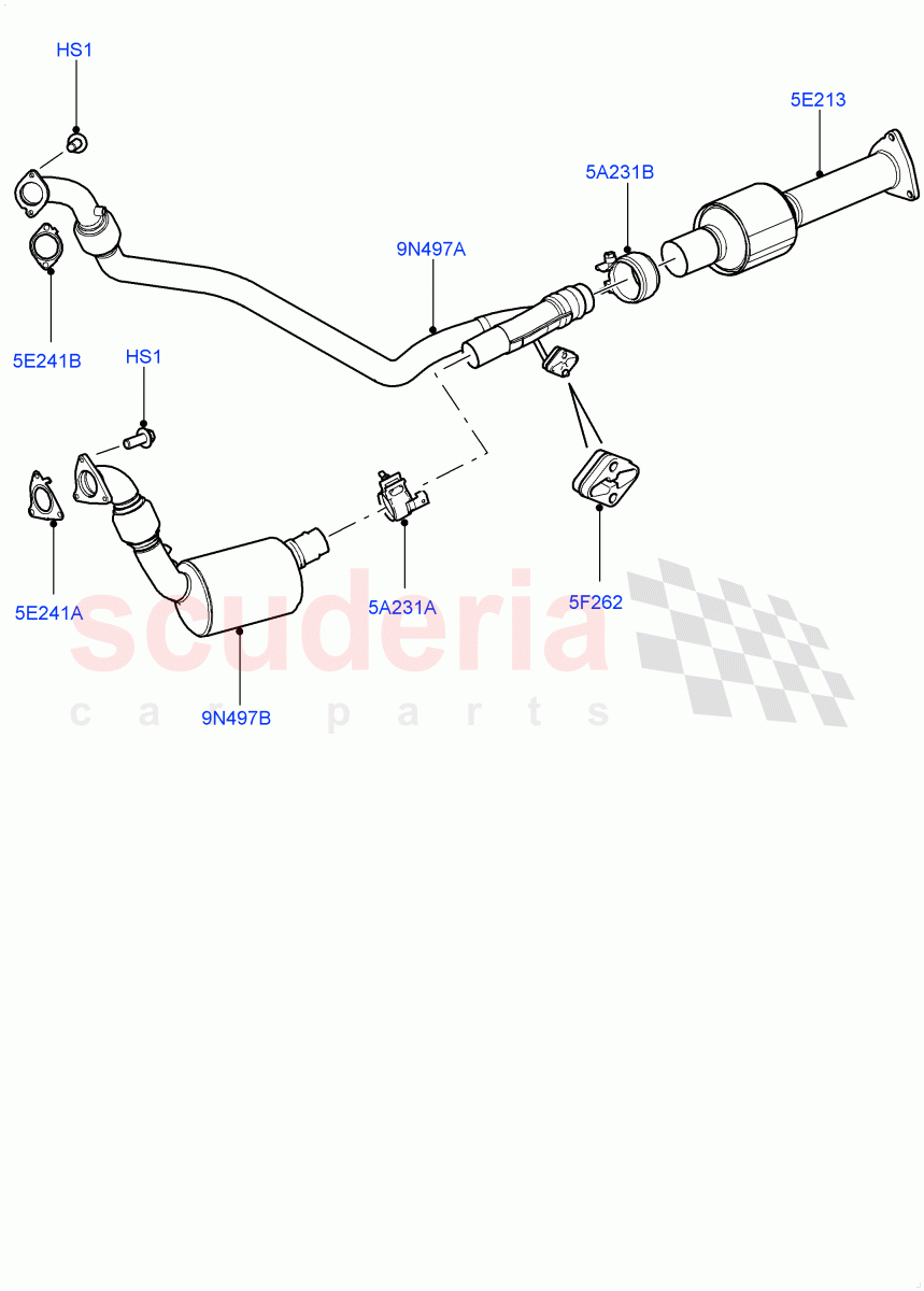 Front Exhaust System(3.0 V6 Diesel,Euro Stage 4 Emissions)((V)FROMAA000001) of Land Rover Land Rover Range Rover Sport (2010-2013) [3.0 Diesel 24V DOHC TC]