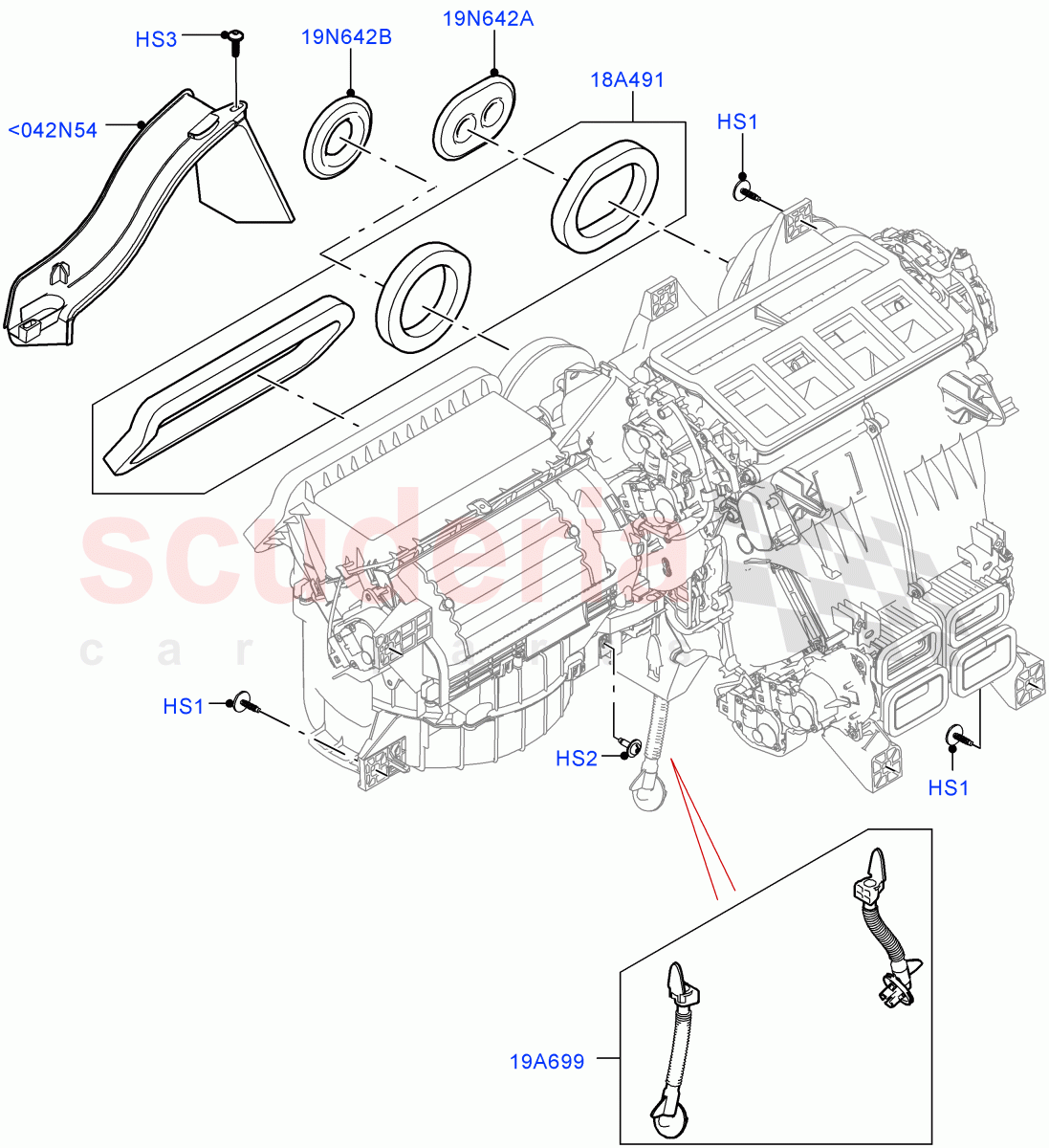 Heater/Air Cond.External Components(Main Unit, Nitra Plant Build) of Land Rover Land Rover Defender (2020+) [5.0 OHC SGDI SC V8 Petrol]