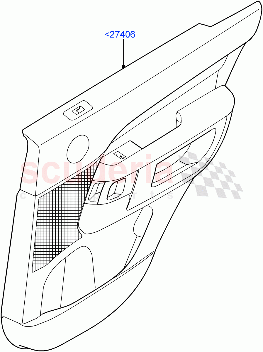 Rear Door Trim Panels(Nitra Plant Build)((V)FROMK2000001) of Land Rover Land Rover Discovery 5 (2017+) [3.0 I6 Turbo Diesel AJ20D6]