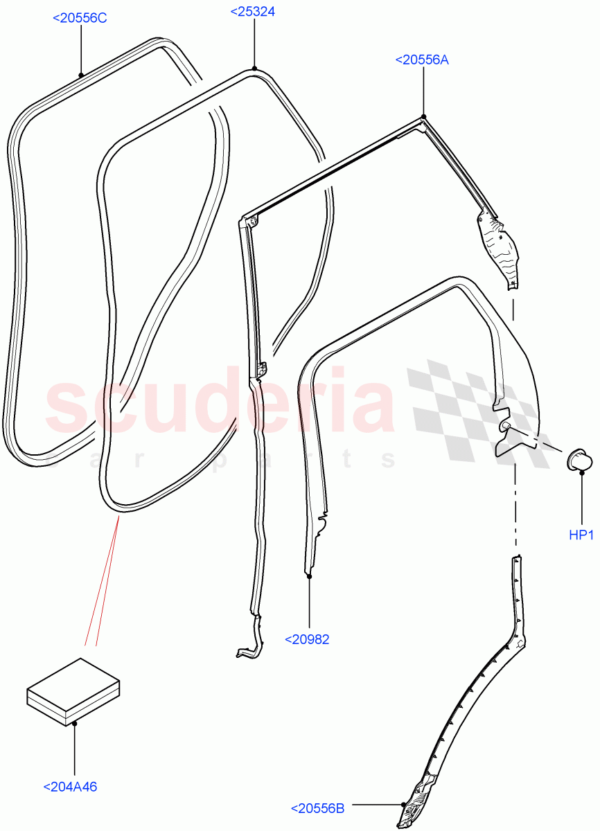 Rear Doors, Hinges & Weatherstrips(Finisher And Seals) of Land Rover Land Rover Range Rover Sport (2014+) [4.4 DOHC Diesel V8 DITC]