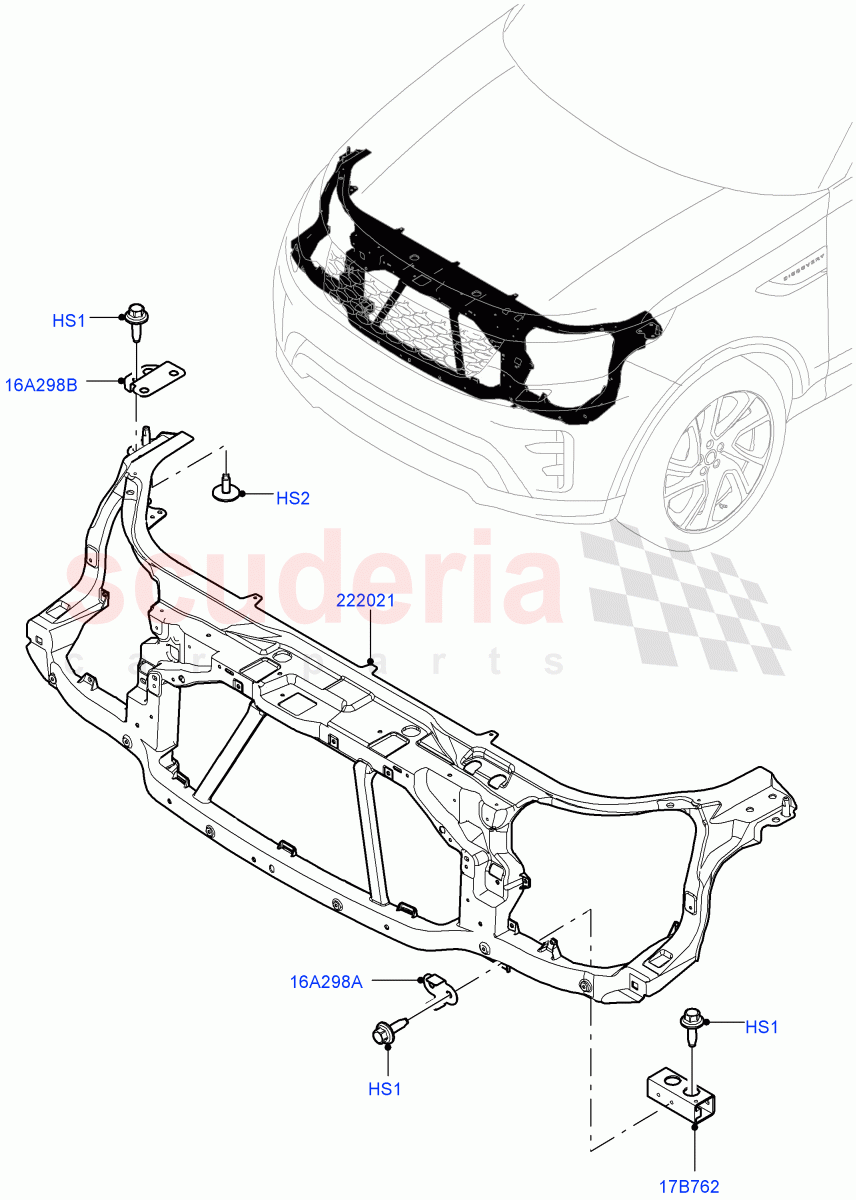 Front Panels, Aprons & Side Members(Front Panel, Nitra Plant Build)((V)FROMK2000001) of Land Rover Land Rover Discovery 5 (2017+) [2.0 Turbo Diesel]