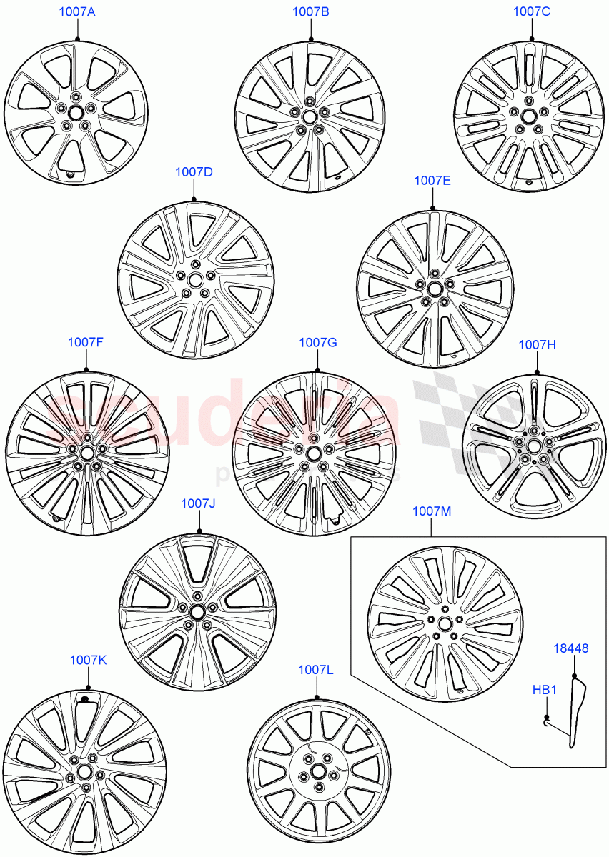 Wheels of Land Rover Land Rover Range Rover (2022+) [3.0 I6 Turbo Diesel AJ20D6]
