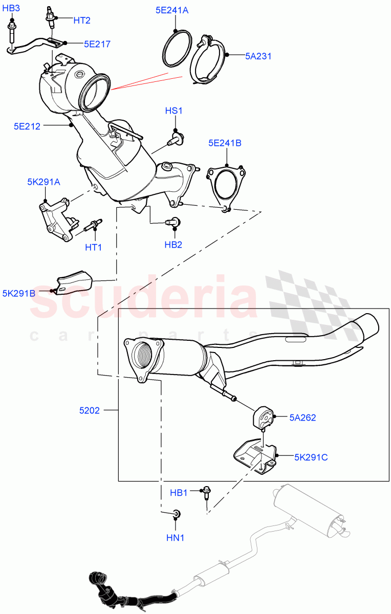 Front Exhaust System(2.0L AJ20P4 Petrol Mid PTA,Changsu (China))((V)FROMMG140569) of Land Rover Land Rover Discovery Sport (2015+) [2.0 Turbo Petrol AJ200P]