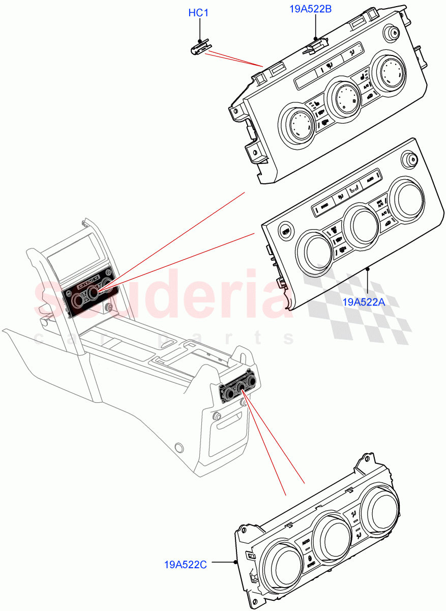 Heater & Air Conditioning Controls(Solihull Plant Build)((V)FROMHA000001) of Land Rover Land Rover Discovery 5 (2017+) [3.0 I6 Turbo Petrol AJ20P6]