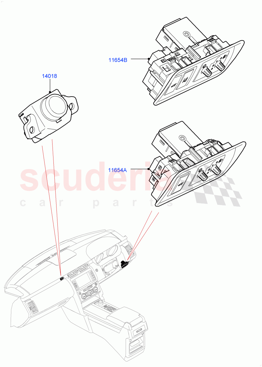 Switches(Auxiliary Unit, Solihull Plant Build)((V)FROMHA000001) of Land Rover Land Rover Discovery 5 (2017+) [2.0 Turbo Diesel]