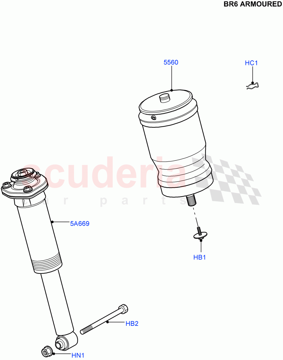 Rear Springs And Shock Absorbers(With B6 Level Armouring)((V)FROMAA000001) of Land Rover Land Rover Range Rover (2010-2012) [5.0 OHC SGDI SC V8 Petrol]