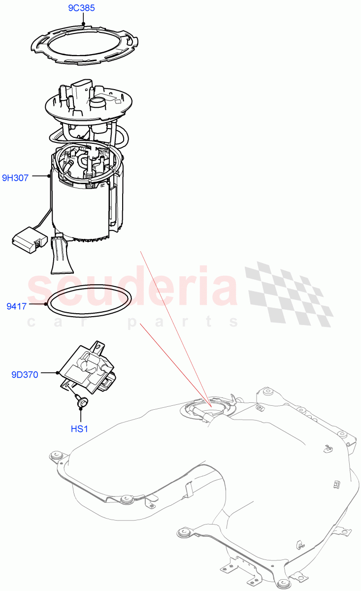 Fuel Pump And Sender Unit(Nitra Plant Build)(2.0L AJ200P Hi PHEV)((V)FROMM2000001) of Land Rover Land Rover Defender (2020+) [2.0 Turbo Petrol AJ200P]