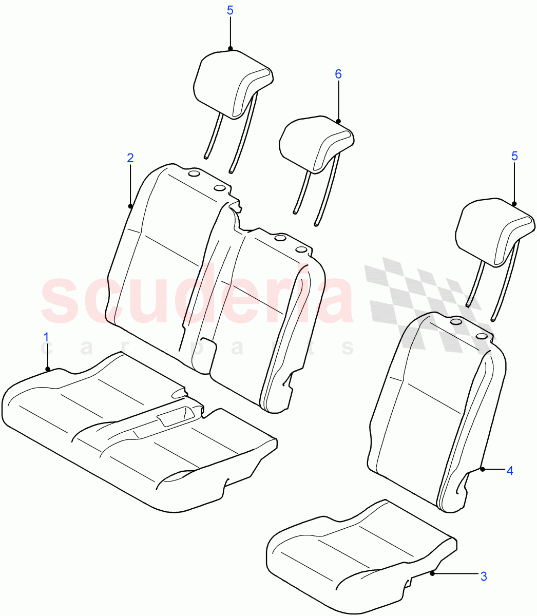 Rear Seat Covers(Station Wagon - 5 Door,110" Wheelbase) of Land Rover Land Rover Defender (2007-2016)