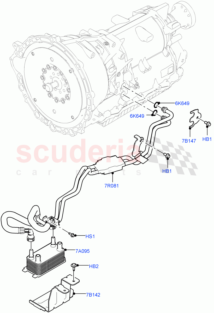 Transmission Cooling Systems(2.0L AJ21D4 Diesel Mid,8 Speed Automatic Trans 8HP51)((V)FROMMA000001) of Land Rover Land Rover Range Rover Velar (2017+) [3.0 DOHC GDI SC V6 Petrol]