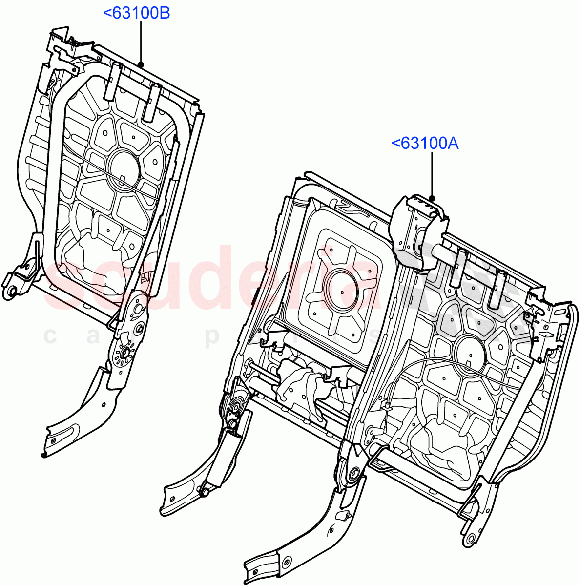 Rear Seat Back((V)TO9A999999) of Land Rover Land Rover Range Rover Sport (2005-2009) [4.2 Petrol V8 Supercharged]