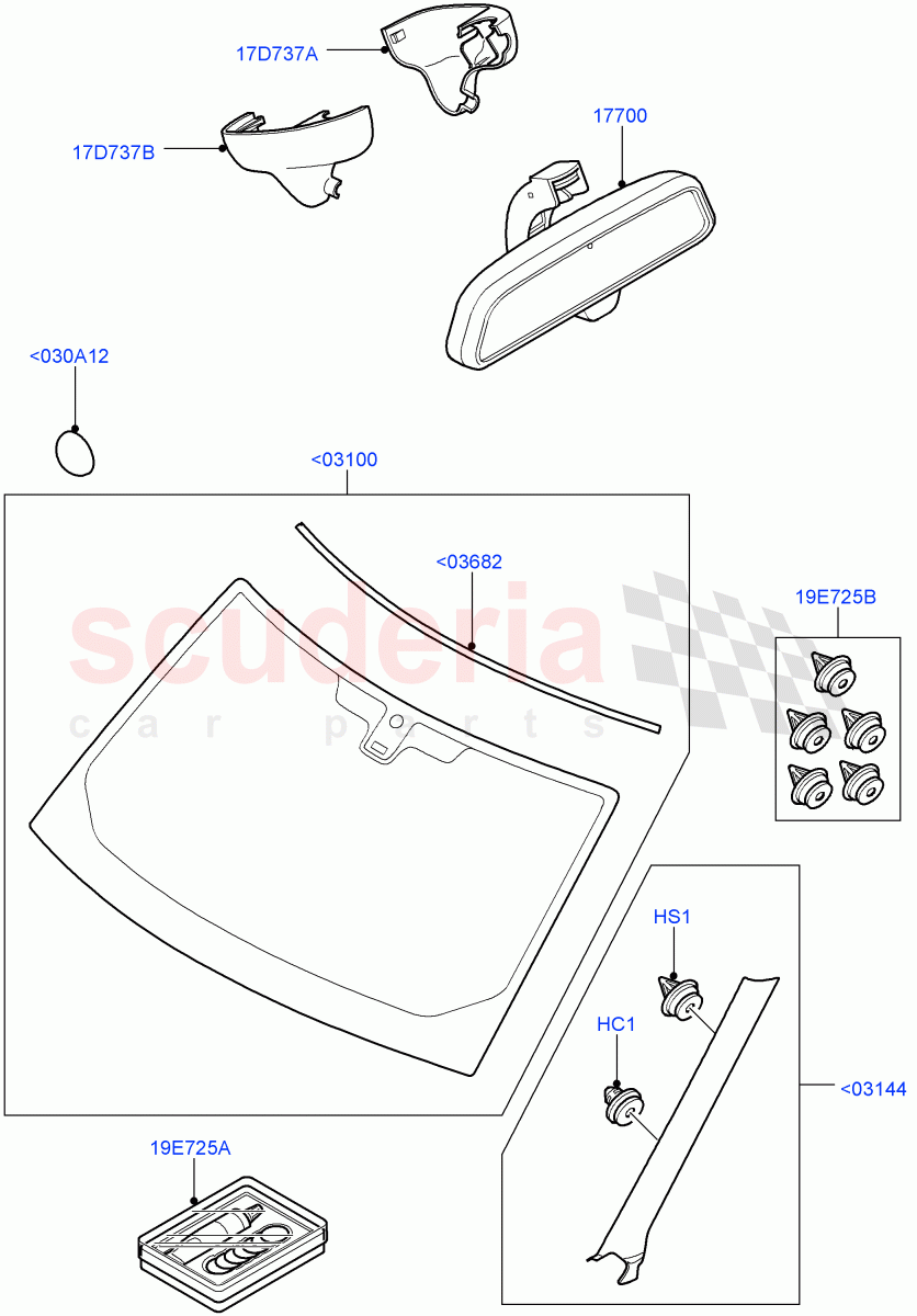 Windscreen/Inside Rear View Mirror((V)FROMAA000001) of Land Rover Land Rover Discovery 4 (2010-2016) [3.0 DOHC GDI SC V6 Petrol]