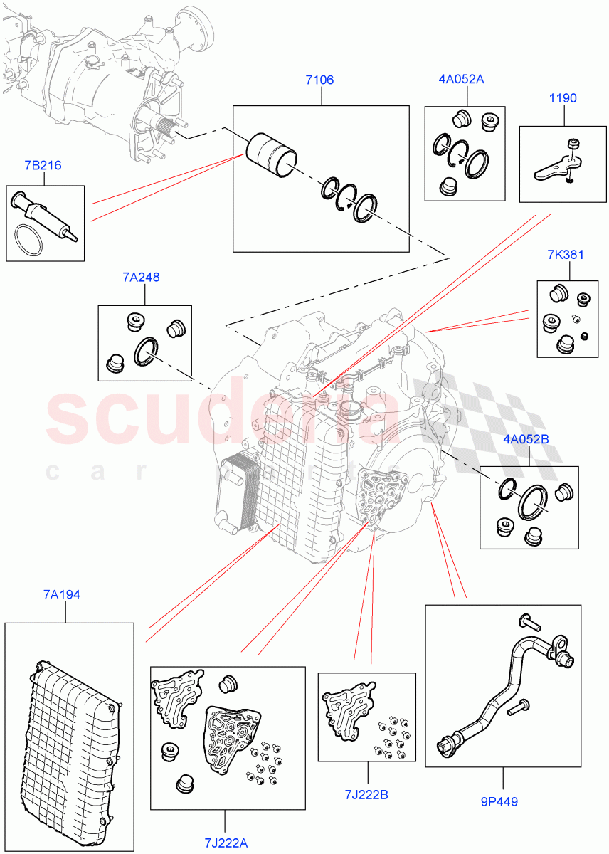 Transmission External Components(9 Speed Auto AWD,Itatiaia (Brazil))((V)FROMGT000001) of Land Rover Land Rover Range Rover Evoque (2012-2018) [2.0 Turbo Petrol AJ200P]
