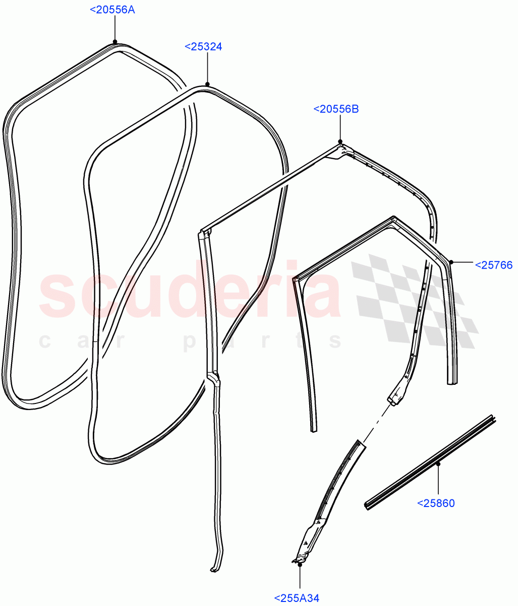 Rear Doors, Hinges & Weatherstrips(Nitra Plant Build)((V)FROMK2000001) of Land Rover Land Rover Discovery 5 (2017+) [3.0 Diesel 24V DOHC TC]