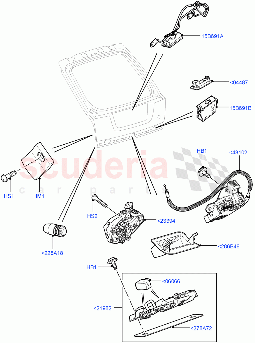 Luggage Compt/Tailgte Lock Controls((V)FROMCA000001) of Land Rover Land Rover Range Rover Sport (2010-2013) [3.6 V8 32V DOHC EFI Diesel]
