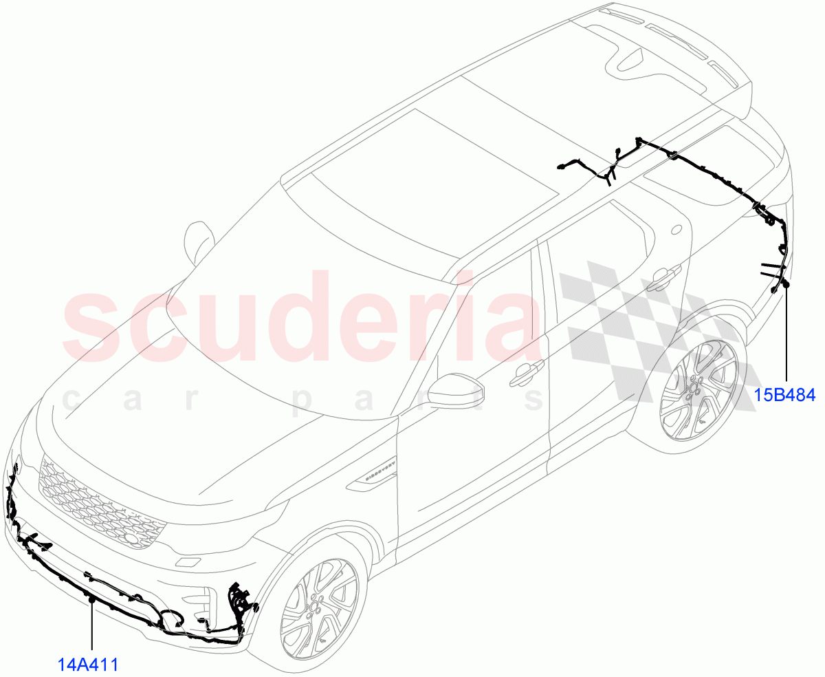 Electrical Wiring - Body And Rear(Bumper, Solihull Plant Build)((V)FROMHA000001) of Land Rover Land Rover Discovery 5 (2017+) [2.0 Turbo Diesel]