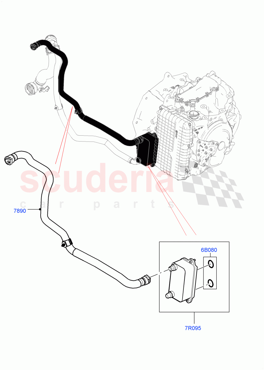 Transmission Cooling Systems(2.0L I4 Mid DOHC AJ200 Petrol,9 Speed Auto AWD,Changsu (China),Less Active Tranmission Warming) of Land Rover Land Rover Range Rover Evoque (2012-2018) [2.0 Turbo Petrol GTDI]