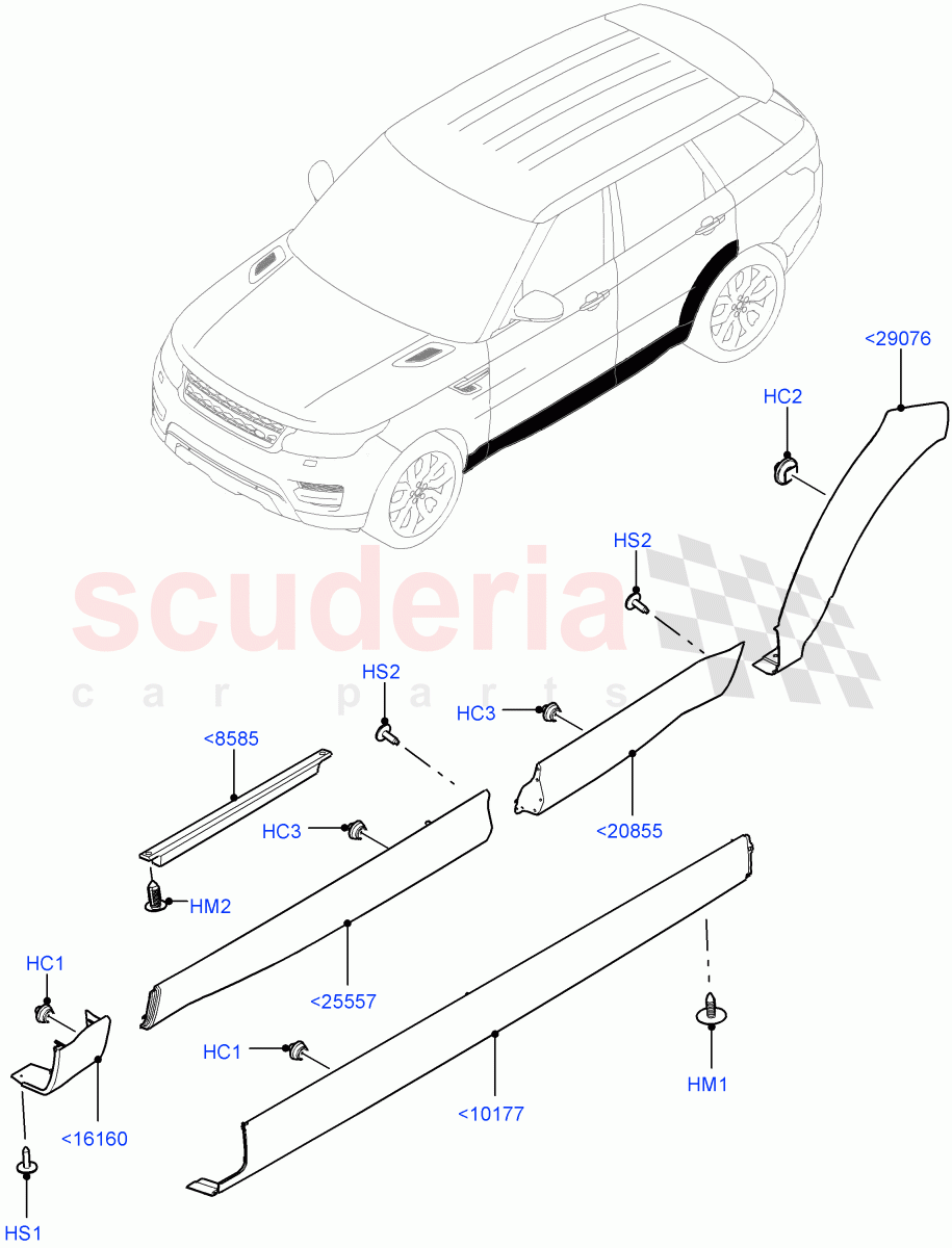 Body Mouldings(Version - Core,Non SVR) of Land Rover Land Rover Range Rover Sport (2014+) [2.0 Turbo Petrol GTDI]
