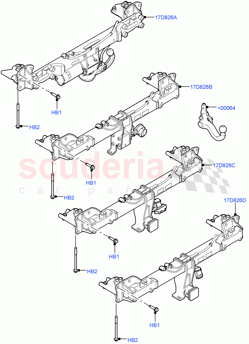 Tow Bar(Tow Hitch Man Detachable Swan Neck,Tow Hitch Receiver 12 Pin Elec,Tow Hitch Receiver NAS,Tow Hitch Elec Deployable Swan Neck) of Land Rover Land Rover Defender (2020+) [3.0 I6 Turbo Diesel AJ20D6]